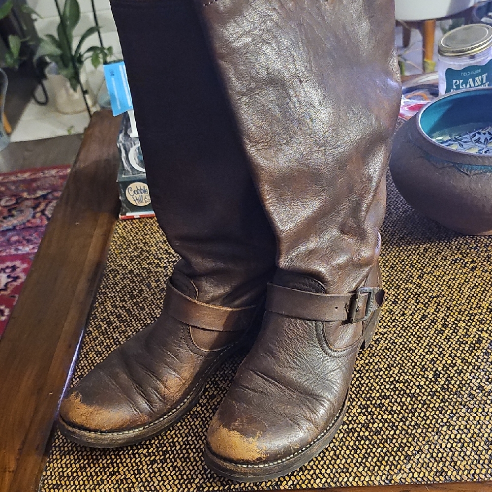 Women's Frye Brown Leather Knee High Boots